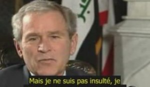 Bush réagit à "l'attentat à la chaussure" (VOSTF)