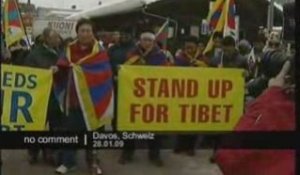 Manifestation pro-tibet à Davos