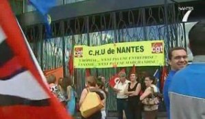 Manifestation des syndicats du CHU de Nantes