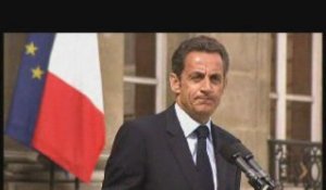 La déclaration de Sarkozy sur le perron de l'Elysée