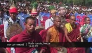 Protestation de partisans maoïstes à Katmandu