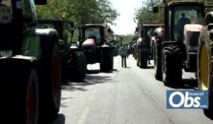 Manif des agriculteurs vue d'un tracteur
