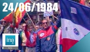 20h Antenne 2 du 24 juin 1984 - Manifestation pour l'école privée | Archive INA