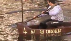 Des bateaux en chocolat flottent sur l'Odet à Quimper