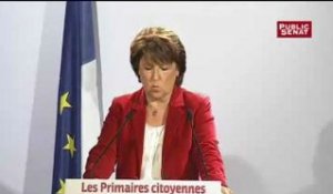 Martine Aubry :"François Hollande est ce soir notre candidat"