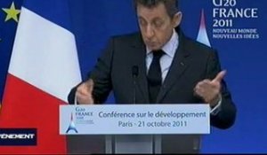 Sarkozy : discours à l'occasion de la Conférence sur le développement au G20