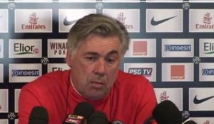 Carlo Ancelotti en conférence de presse avant PSG Evian TG