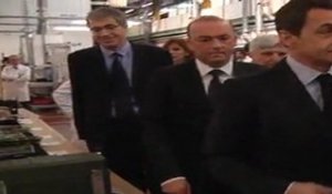 Nicolas Sarkozy visite l'usine Sagem Défense et Sécurité de Fougères