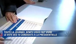 Jacques Cheminade a voté dans une mairie du XXe arrondissement de Paris