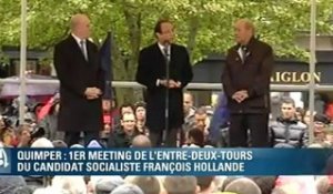 Quimper :  Hollande a tenu son 1er meeting de l'entre-deux-tours