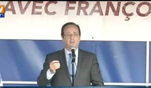 Hollande en rassembleur lors d’une réunion publique dans l’Aisne