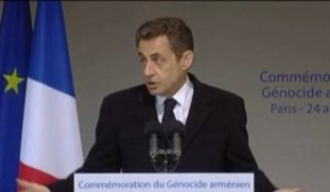 Discours de N. Sarkozy : commémoration du 97éme anniversaire du Génocide arménien