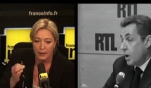 Marine Le Pen accuse Sarkozy de "lui faire les poches"