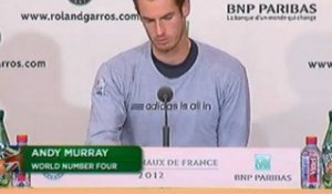 Roland-Garros, 3e tour - Murray : "Je me sens mieux".