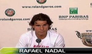 Roland Garros, Finale - Nadal remercie la pluie