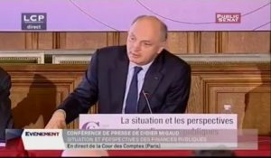 Conférence de presse de Didier Migaud, situation et perpectives des finances publiques