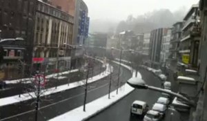 Liège: les premières neiges de 2012
