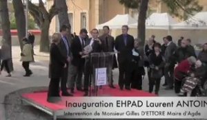 AGDE - 2012 - Inauguration EHPAD - Intervention de Gilles D'ETTORE