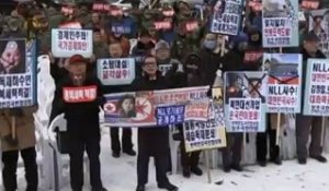 Manifestation à Séoul contre la fusée nord-corénne