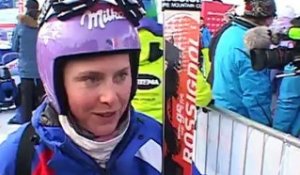 Itw de Tessa Worley, 2nde après la 1ere manche du Géant de St-Moritz