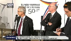 Évènements : Conférence de presse : Claude Bartolone (président de l'Assemblée nationale) et Norbert Lammert (président du Bundestag)