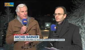 Davos 2013 : Michel Barnier, commissaire européen - 25 janvier - BFM : Le Grand Journal 4/4