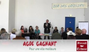 AGDE - 2013 -GAGNANT - DEBAT avec  Henri COUQUET sur l' ILE DES LOISIRS du Cap d'Agde