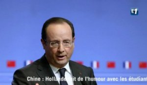 Chine : Hollande fait de l'humour