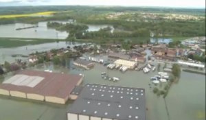 Vue aérienne des inondations