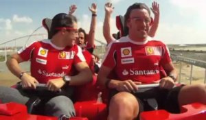 Alonso et Massa sur le grand huit du Ferrari World