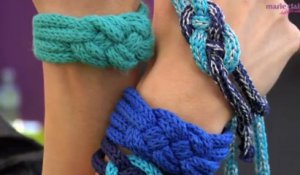 Vidéo : Comment fabriquer un bracelet en tricotin.