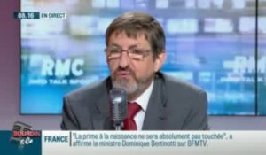 Passage média - Jean-Louis Deroussen sur RMC - Allocations familiales