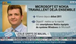 Microsoft rachète l'activité mobile de Nokia : Leslie Griffe de Malval, dans Intégrale Bourse - 03/09