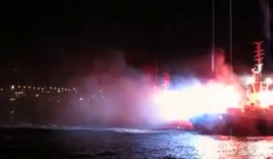 Dunkerque 2013 : le remorqueur en feu, star du spectacle du Groupe F
