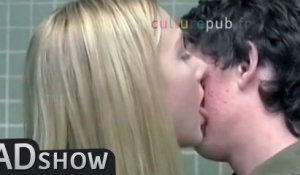 Sucking acne on boyfriend's face