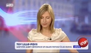 TGV Lille-Paris : Martine Aubry annonce un aller/retour à 20 euros