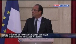Les Bleus félicités par François Hollande - 23/09
