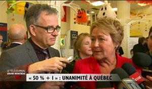 Contestation du 50 % + 1 : unanimité à Québec, alors qu'Ottawa tente de calmer le jeu