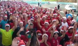 Les coureurs ont du coeur... et des bonnets de Noël !