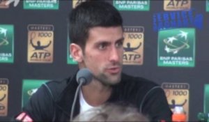 Paris-Bercy 2013 - Novak Djokovic : "Je suis confiant pour jouer Federer"
