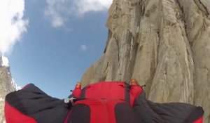 BASE jumping off the Giants Tooth