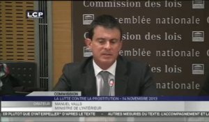 Travaux en séance : Audition de Manuel Valls, ministre de l’Intérieur, par la commission spéciale chargée d'examiner la proposition de loi renforçant la lutte contre le système prostitutionnel.