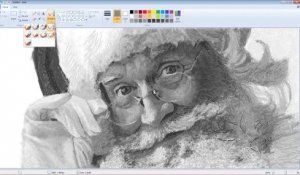 Père Noël dessiné sur MS Paint