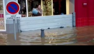 Le centre-ville de Landerneau inondé