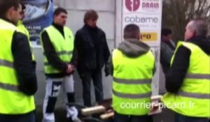 Des salariés de BTP Drain à Saint-Quentin en grève