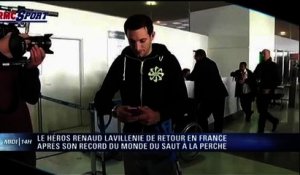 RECORD / Lavillenie a atterri à Roissy - 16/02