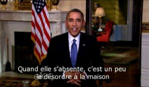 Obama se laisse aller quand sa femme n'est pas là