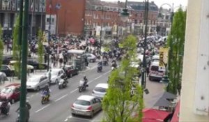 A Lens, manifestation de motards en colère, le 12 avril 2014