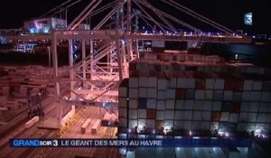 Escale au Havre pour le "Magleby Maersk", géant des mers