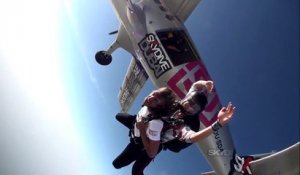 Swedish singer John Martin first skydive with Skydive Dubai
